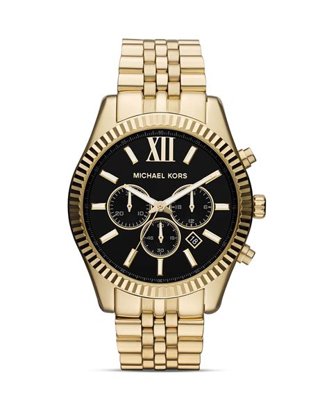 michael kors mens lexington goldtone stainless steel chronograph watch|Michael Kors mk 8281.